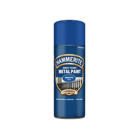 HAMMERITE 400ml AEROSOL SMOOTH FINISH DIRECT TO RUST METAL PAINT BLUE 5092970