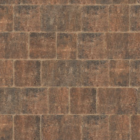 BRADSTONE WOBURN RUMBLED 50mm BLOCK PAVING 200 x 134 x 50mm AUTUMN 48227 (NEW)