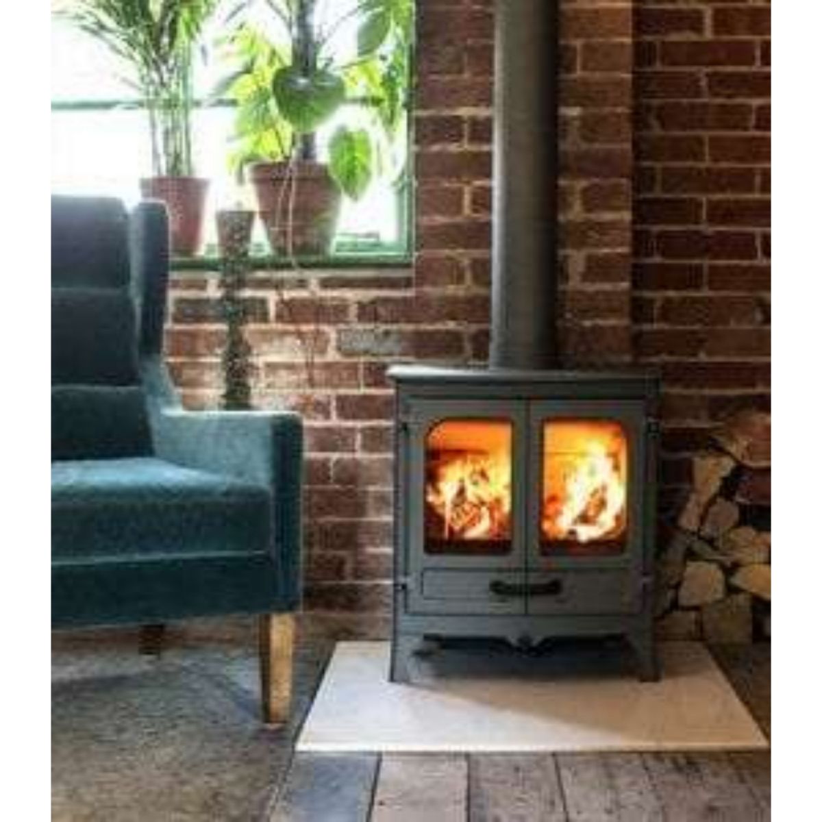 CHARNWOOD NEW ISLAND 1 MULTI-FUEL STOVE MATT BLACK C/W LOW LEGS 009/ISL01-AP/MB