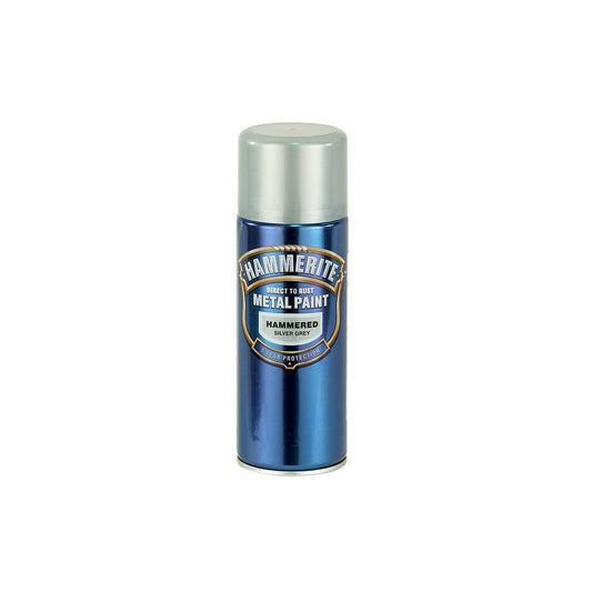 HAMMERITE 400ml AEROSOL HAMMERED FINISH DIRECT TO RUST METAL PAINT SILVER 5084783
