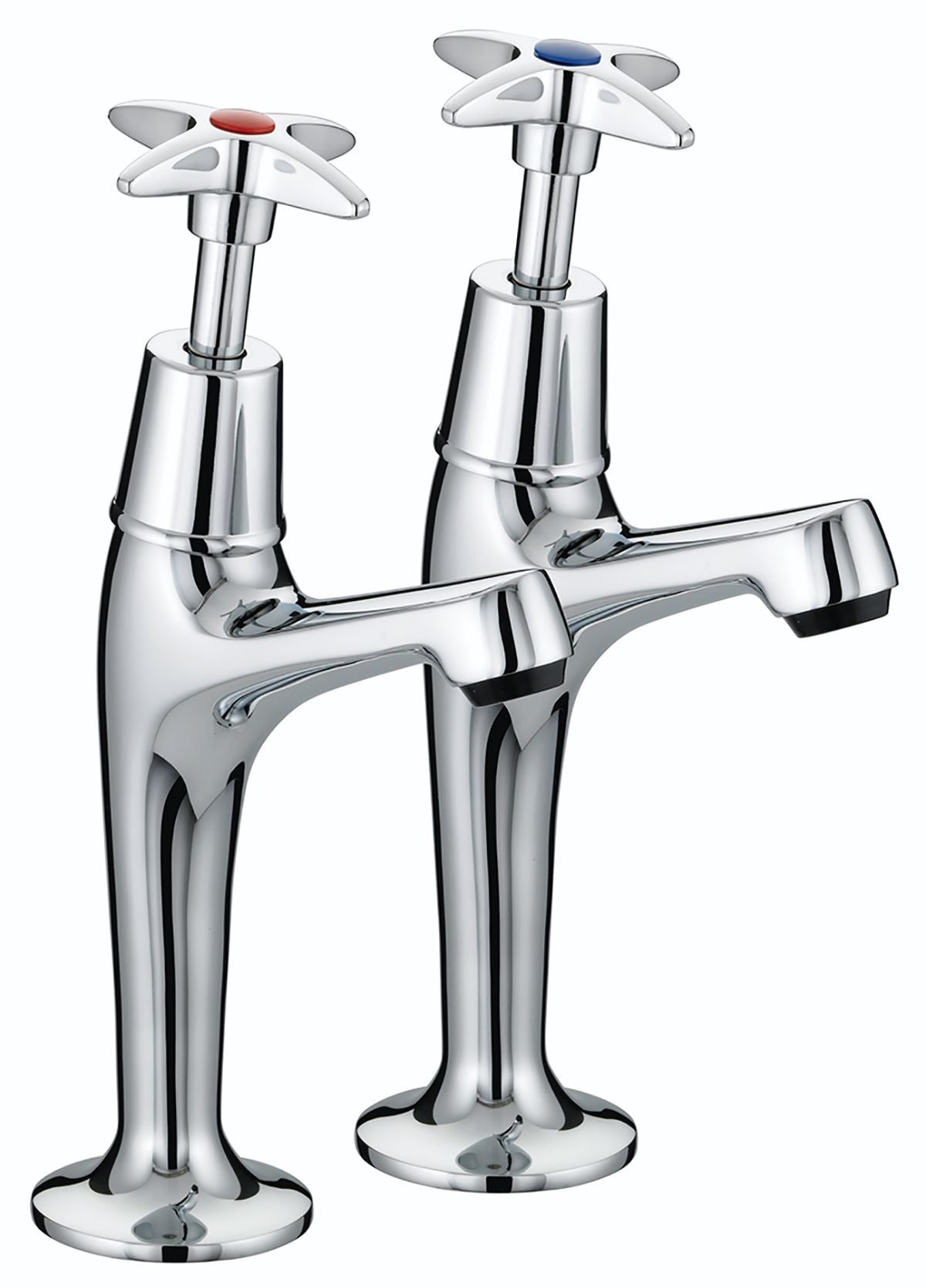 BRISTAN VAXHNKC 5412 CROSS TOP HIGH NECK PILLAR TAPS (PAIR) CHROME