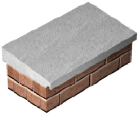 Supreme Concrete Once Weathered Splayed Coping Nodrip 222 x 610mm COP206