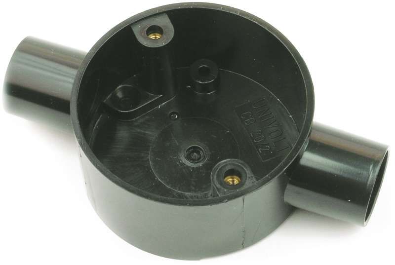 UNIVOLT CB20/2BK THROUGH BOX 20mm BLACK