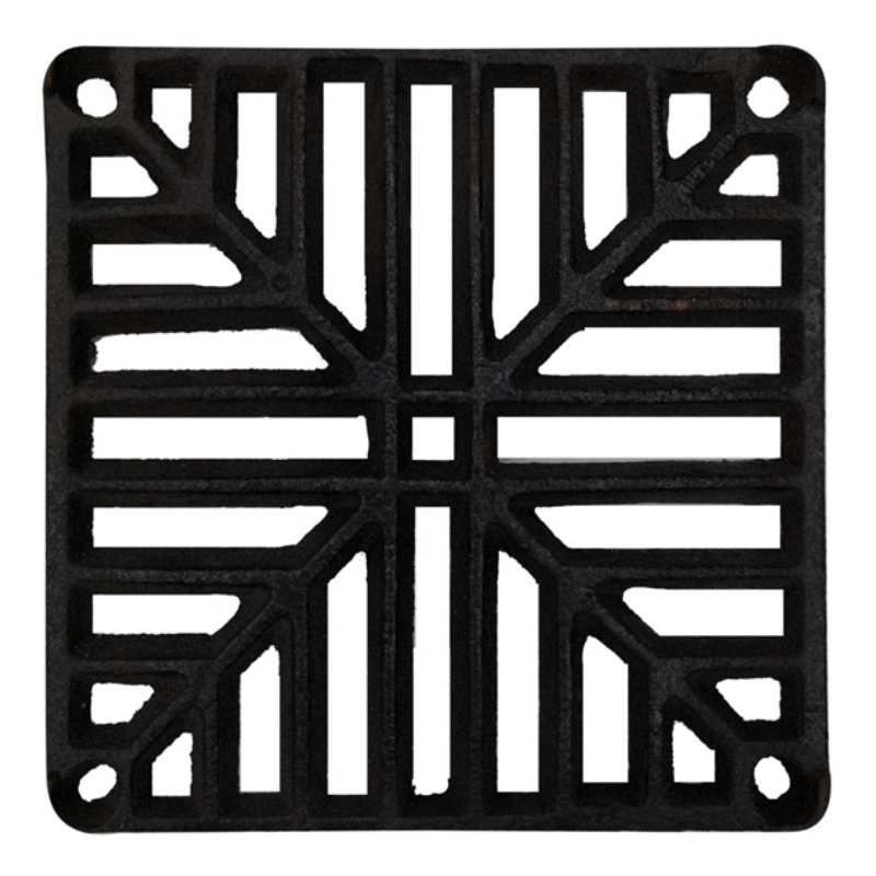 GLEN CASTINGS BLACK CAST IRON HINGED & LOCKING GULLY GRATE 300 x 300mm CQH300
