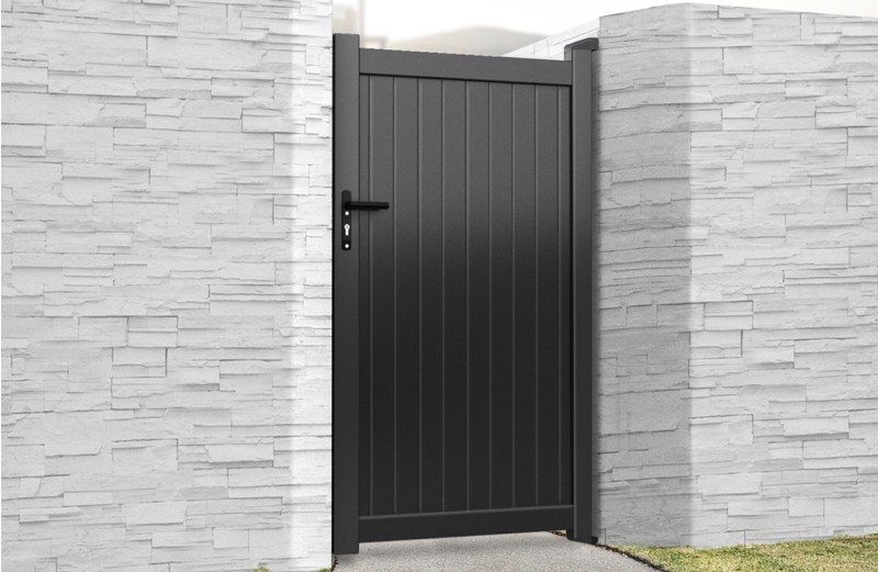 PEDESTRIAN GATE 850 x 1800mm VERTICAL INFILL BLACK RMG001PGL-57