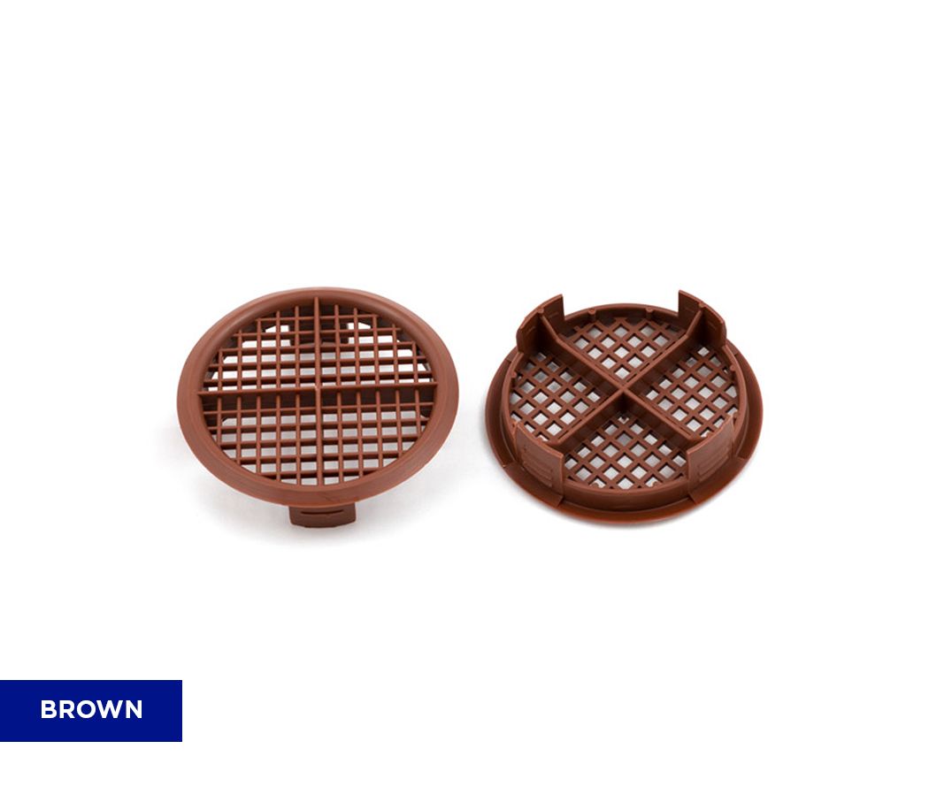 TIMLOC ROUND PUSH-IN SOFFIT VENT (PACK 10) BROWN 1142
