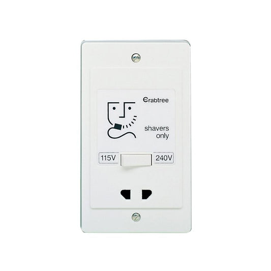 CRABTREE 2400 SHAVER SOCKET DUAL VOLTAGE 115/240v