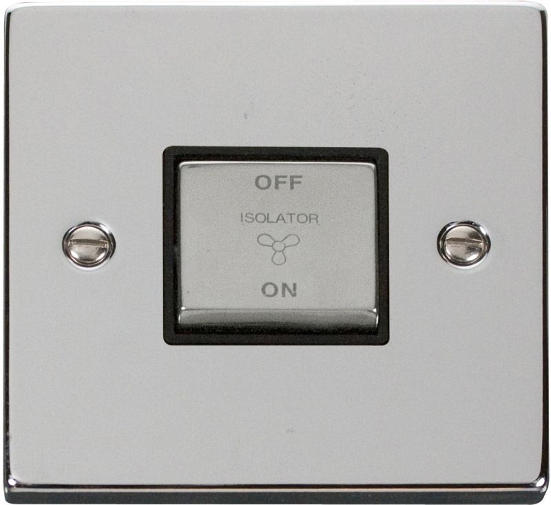 CLICK VPCH520BK 1G 3 POLE 10A FAN ISOL SWITCH POLISHED CHROME