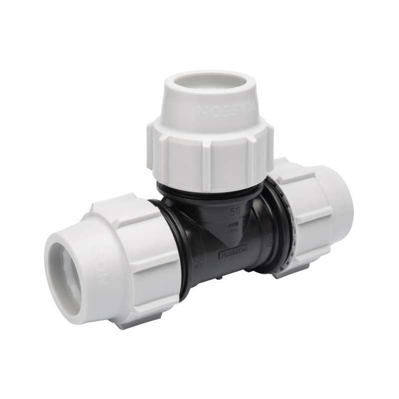 PLASSON 90deg TEE 50 x 50 x 50mm PL070400050