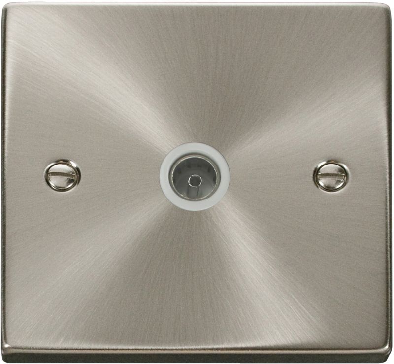 CLICK VPSC065WH 1G SINGLE COAXIAL OUTLET SATIN CHROME