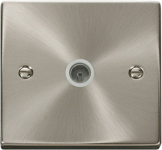 CLICK VPSC065WH 1G SINGLE COAXIAL OUTLET SATIN CHROME