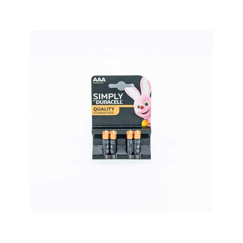 DURACELL ALKALINE BATTERY AAA MN2400B4 PK4