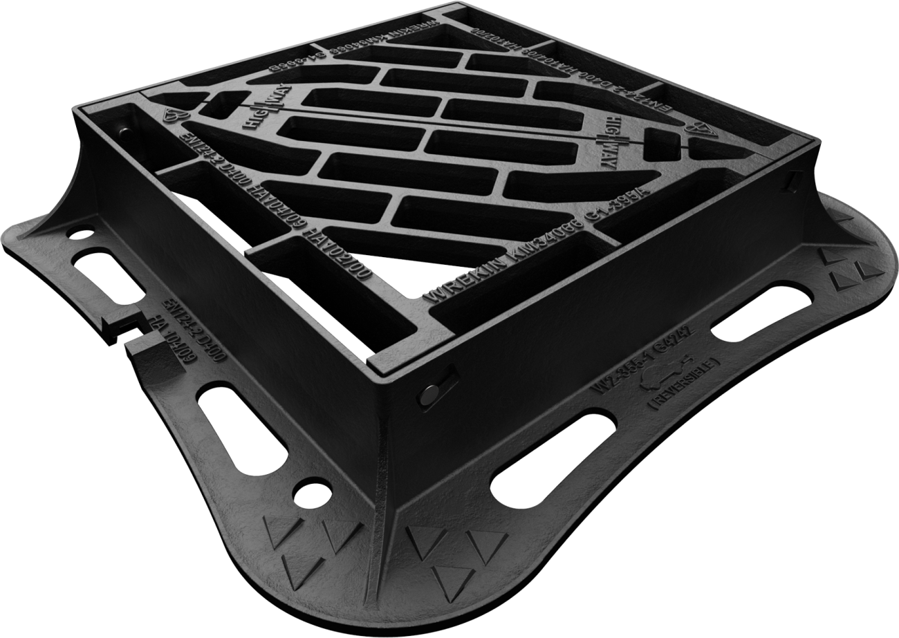 WREKIN (A355) 425 x 425 x 100mm D/IRON GRATE & FRAME HIGHWAY D400 DGHT0D4/4242/KH