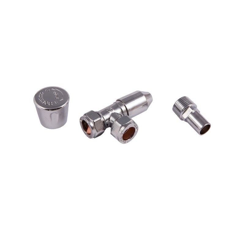 EMBRASS DERWENT TOWEL RAIL VALVE ANGLED 15mm CHROME 312880
