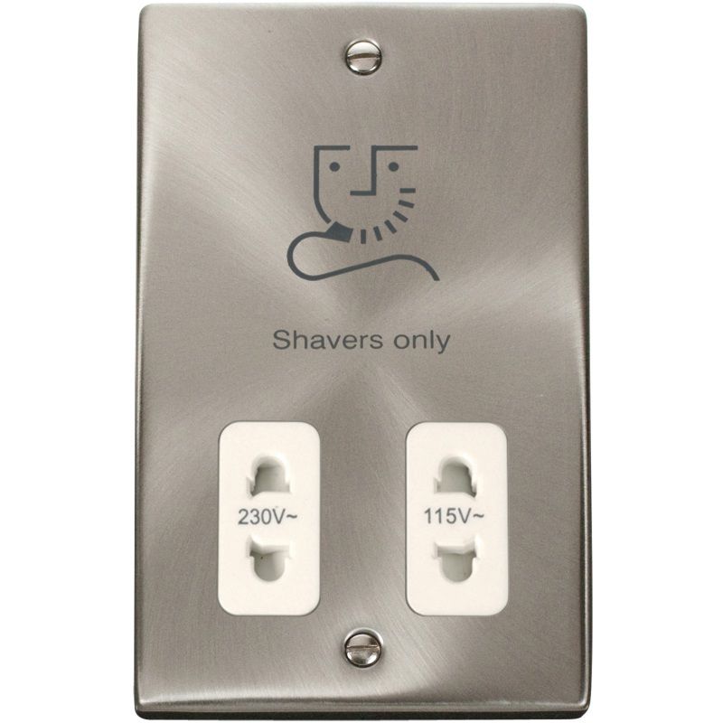 CLICK VPSC100WH DUAL VOLT SHAVER SOCKET WH SATIN CHROME