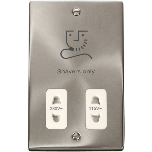 CLICK VPSC100WH DUAL VOLT SHAVER SOCKET WH SATIN CHROME