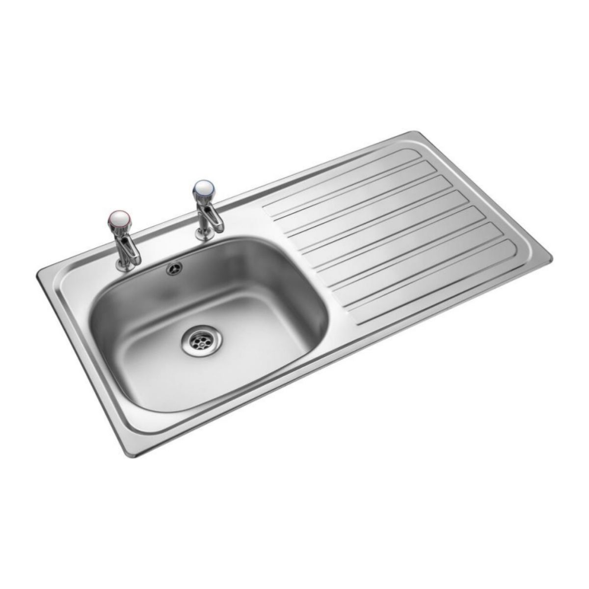 LEISURE LE95R/ LEXIN R/H 1 BOWL 2TH SINK 950 x 580mm SATIN STAINLESS STEEL