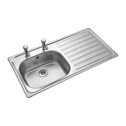 LEISURE LE95R/ LEXIN R/H 1 BOWL 2TH SINK 950 x 580mm SATIN STAINLESS STEEL