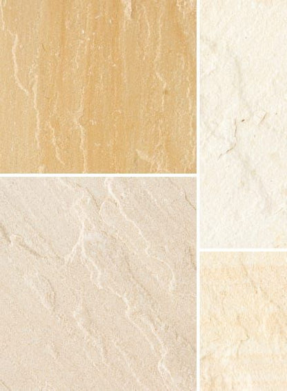 BRADSTONE NATURAL SANDSTONE PAVING CIRCLE 2.46m DIA FOSSIL BUFF 07564