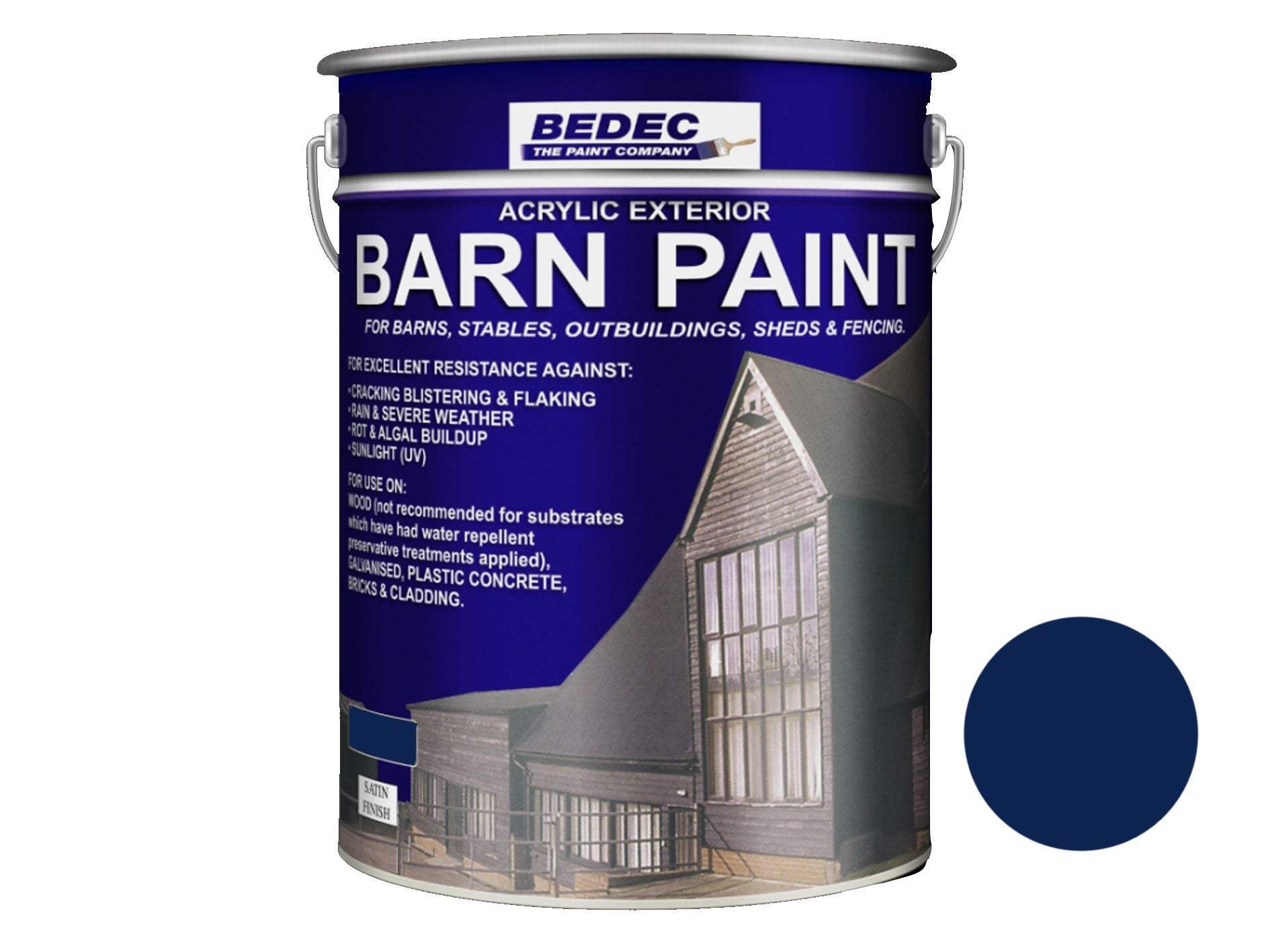 BEDEC SATIN BARN PAINT 20l DEEP BLUE BEDE2AV2011/54
