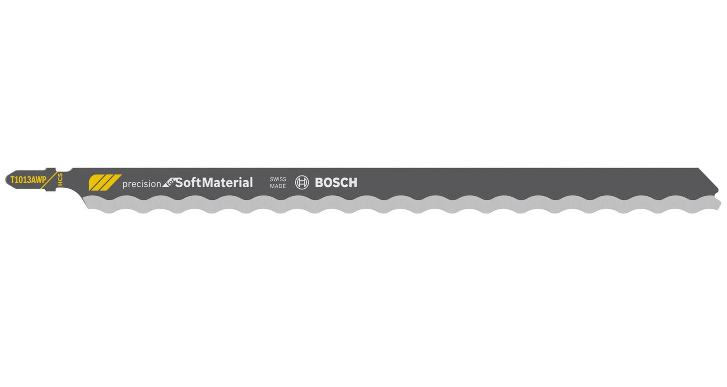 BOSCH 2608667396 (PACK 3) T1013 SOFT MATERIAL JIGSAW BLADES