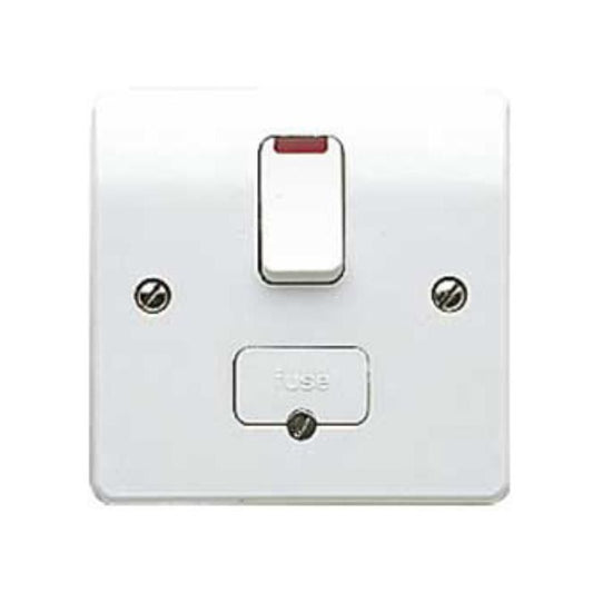 WEW DOUBLE POLE SWITCHED FUSED SPUR WITH NEON & FLEX OUTLET 13a WHITE K370WHI