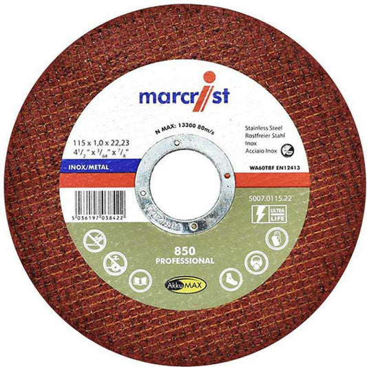 MARCRIST 850 SLITTING DISC 125 x 1 x 22mm 5007.0125.22