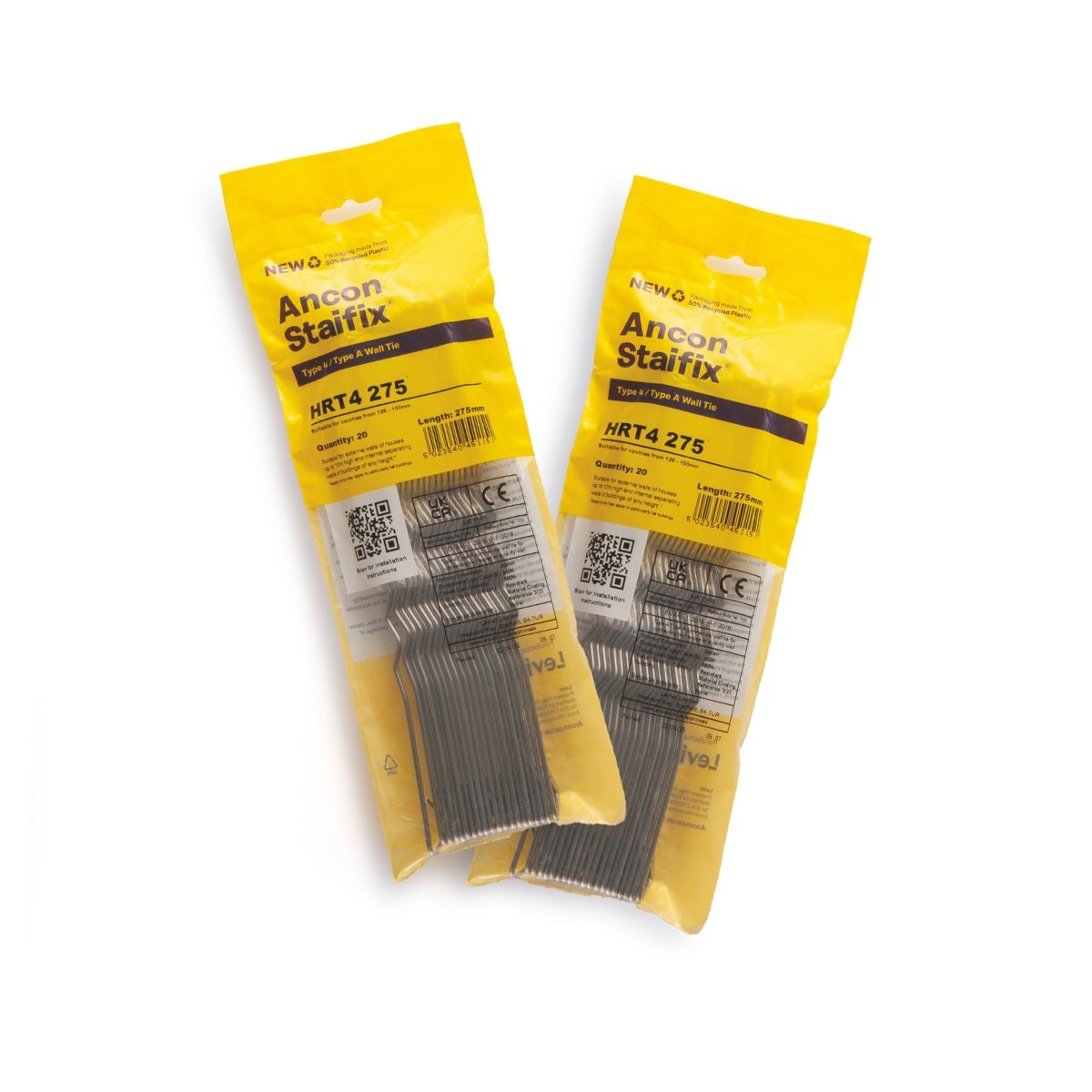ANCON STAIFIX HRT4 HOUSING WALL TIE 275mm (PACK 20) HRT427520PKS