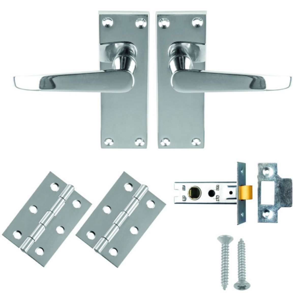 CHROME PLATED VICTORIAN STRAIGHT LATCH PACK BOXED GK2002CP/INTB