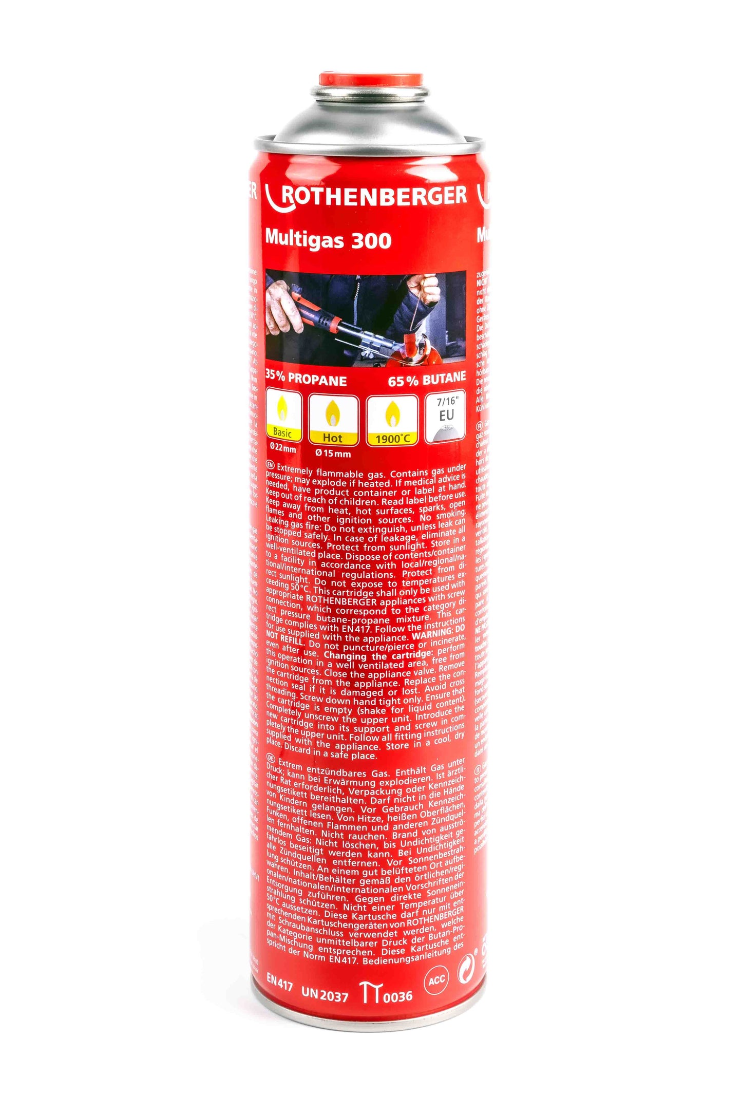 ROTHENBERGER MULTIGAS 300 CYLINDER 600ml 80057