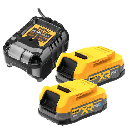 DeWalt 18V Xr Starter Kit- Dcb1102 + 2 x Compact Powerstack Batteri | DCB1102E2-GB