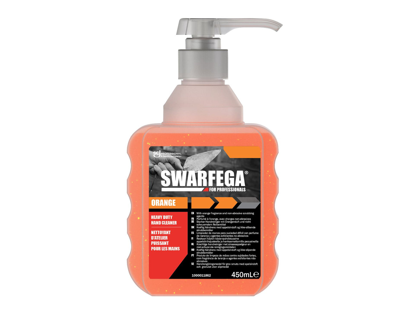SWARFEGA SWASOR450PP ORANGE HAND CLEANER PUMP BOTTLE 450ml