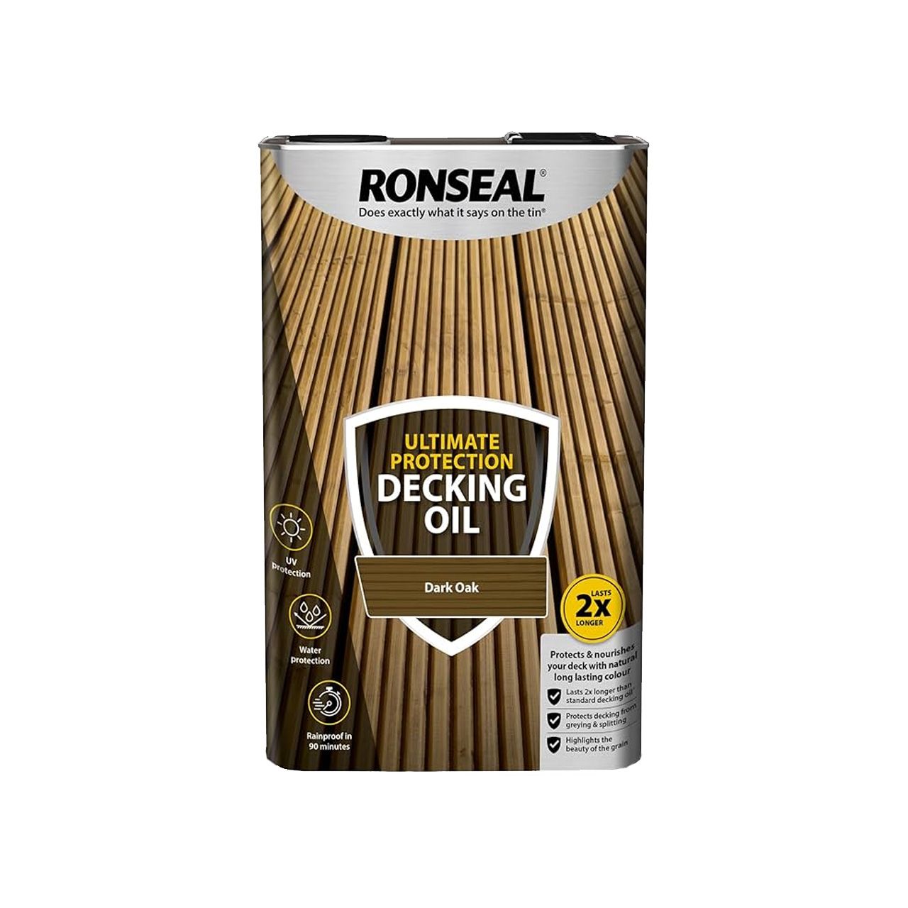 RONSEAL ULTIMATE DECKING OIL COLOURED 5l DARK OAK 37295