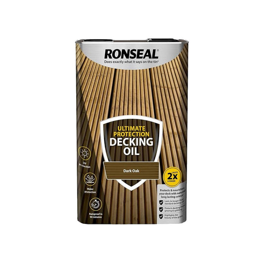 RONSEAL ULTIMATE DECKING OIL COLOURED 5l DARK OAK 37295