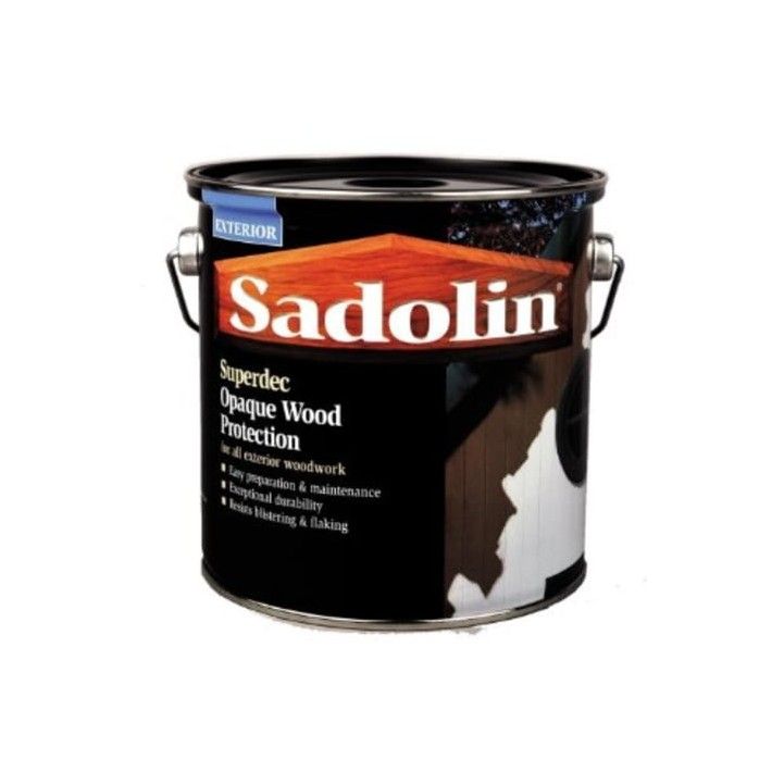 SADOLIN SUPERDEC OPAQUE EXTERIOR SATIN 5l BLACK 5028830