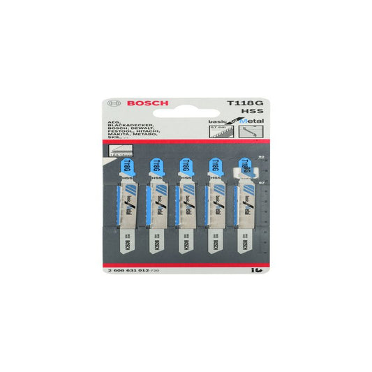BOSCH 2608631012 PACK OF 5 T118G METAL CUT JIGSAW BLADES 0.5-1.5mm