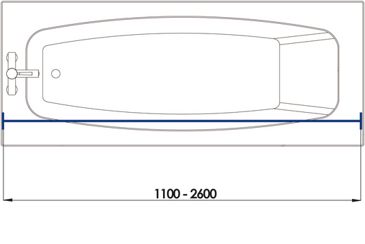 CROYDEX AD102000 TELESCOPIC CURTAIN ROD 8'6" SILVER