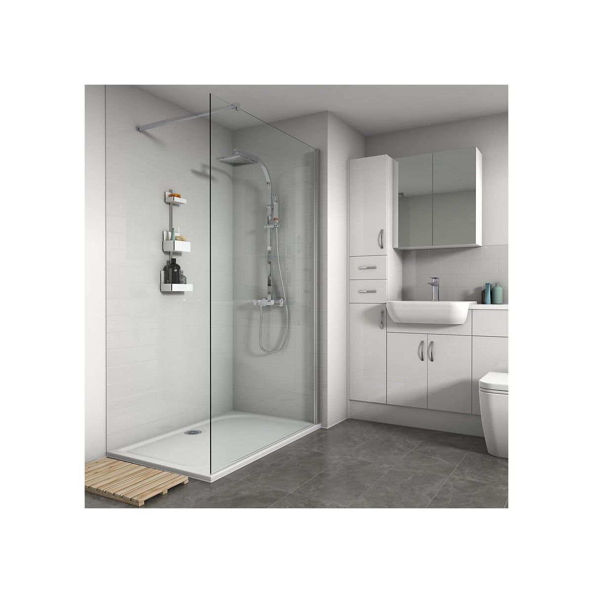 WETWALL WALL TILE 3 x 1220 x 2440mm PURE WHITE COMPOSITE COM-PWHITE-HORIZ