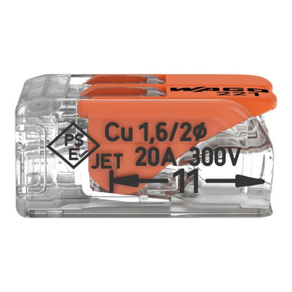 WAGO 221-412 COMPACT LEVER CONNECTOR 2WAY (BOX 100)