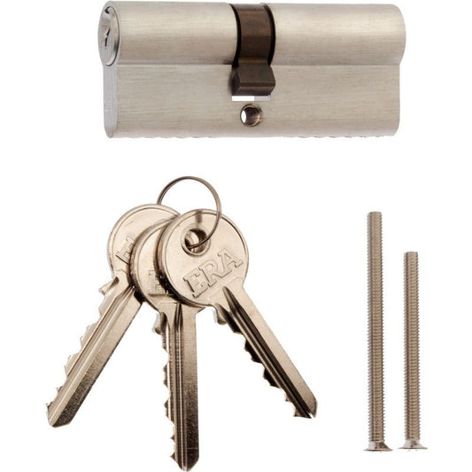 ERA 6 PIN EURO DOUBLE CYLINDER 35/40 SATIN VISI PACK 4068-52