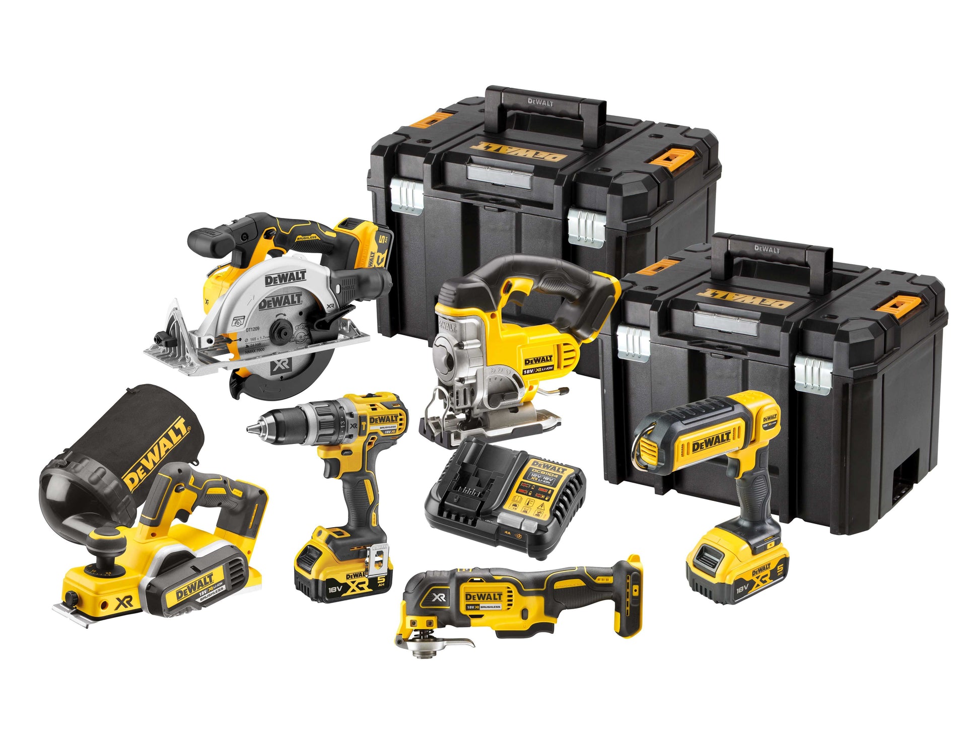 DEWALT DEWDCK667P3T 18v BRUSHLESS (6 PIECE) KIT 3 x 5.0ah BATTERIES & CHARGER