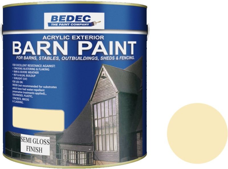 BEDEC SEMI GLOSS BARN PAINT 2.5l COUNTRY CREAM BEDE2AK1880/40
