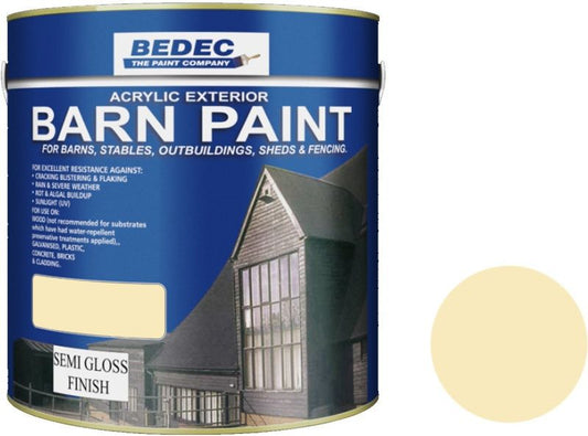 BEDEC SEMI GLOSS BARN PAINT 2.5l COUNTRY CREAM BEDE2AK1880/40