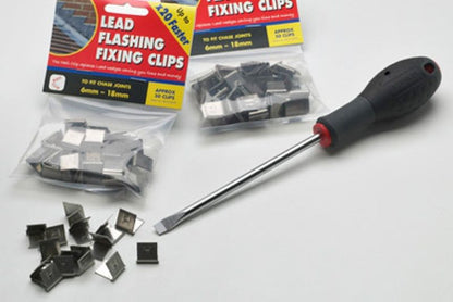 ECOBAT LEAD FLASHING HALL CLIPS CHASE 16-6mm (PACK OF 50) 9000027