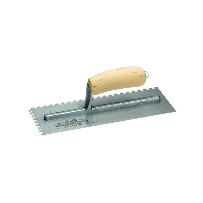 MARSHALLTOWN M/T701S WOODEN HANDLED NOTCHED TROWEL 280 x 115mm