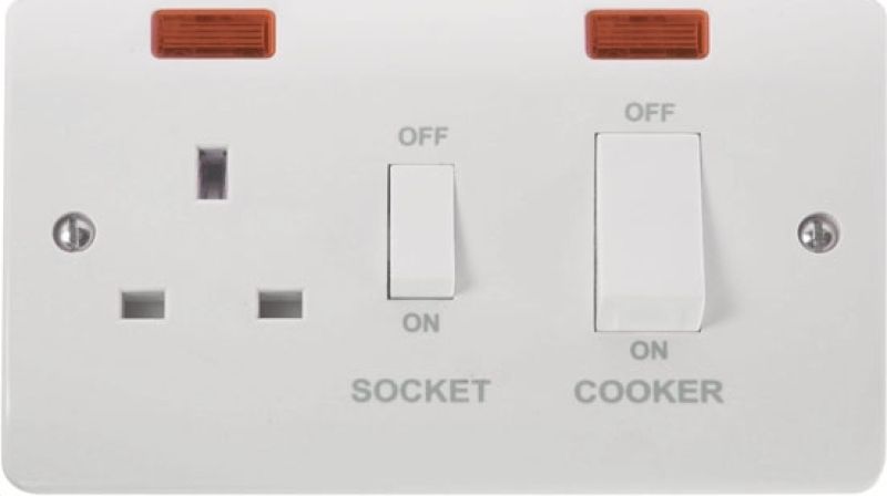 CLICK CMA505 COOKER SWITCH WITH 13a 2-POLE SOCKET 45a