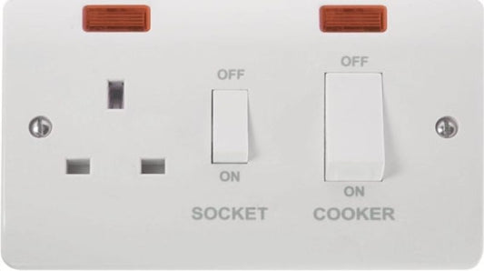 CLICK CMA505 COOKER SWITCH WITH 13a 2-POLE SOCKET 45a