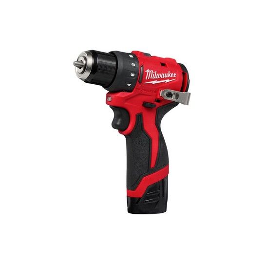 MILWAUKEE M12BLDDRC-202B 12v BRUSHLESS DRILL DRIVER 2 x 2.0ah BATTERIES CHARGER AND BAG