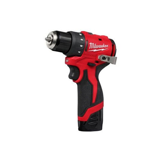 MILWAUKEE M12BLDDRC-202B 12v BRUSHLESS DRILL DRIVER 2 x 2.0ah BATTERIES CHARGER AND BAG