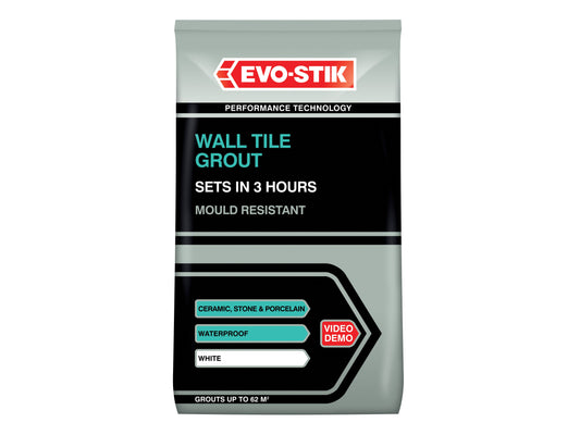 EVOSTIK EVO478718 WALL TILE GROUT MOULD RESISTANT 1.5kg WHITE